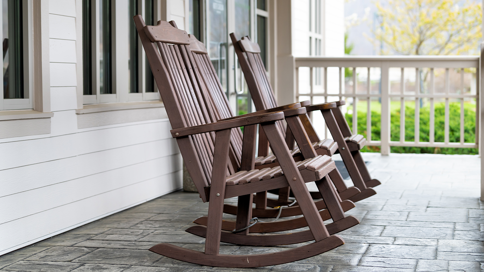 Rocking chairs on a porch