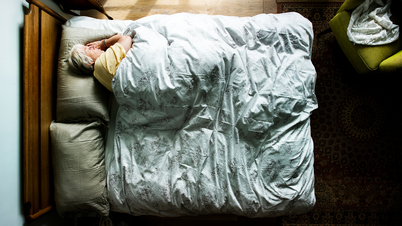 Senior with alzheimers asleep