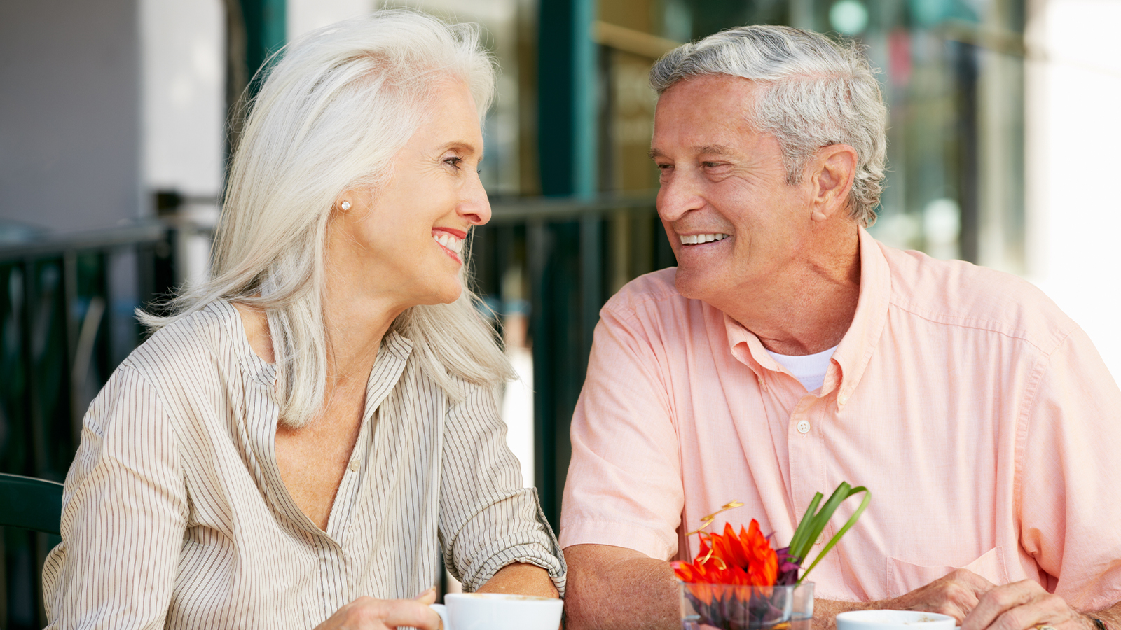 Seniors enjoying a cup of coffee